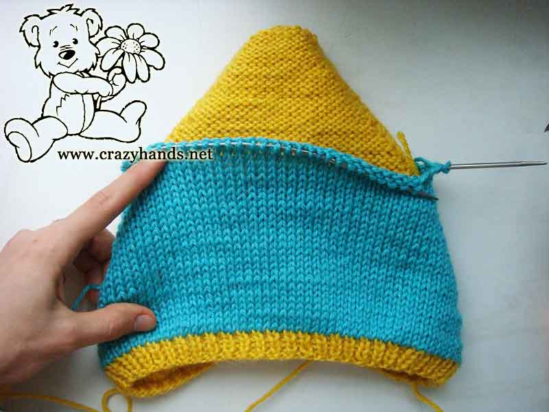 inner layer of the knit pixie baby hat