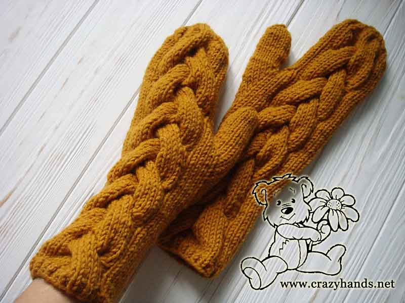 long knit cable mittens pattern