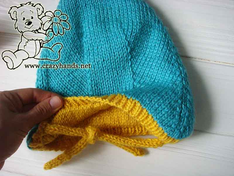 reversible knit baby hat