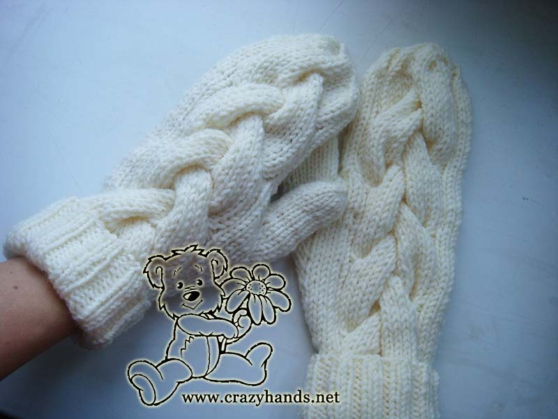 Snow Queen Knit Cable Mittens