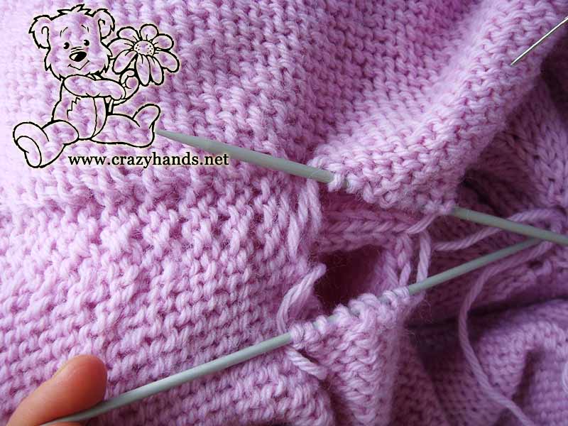 sewing underarm holes of knit raglan sweater