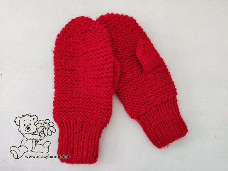 Garter Stitch Christmas Mittens · Crazy Hands