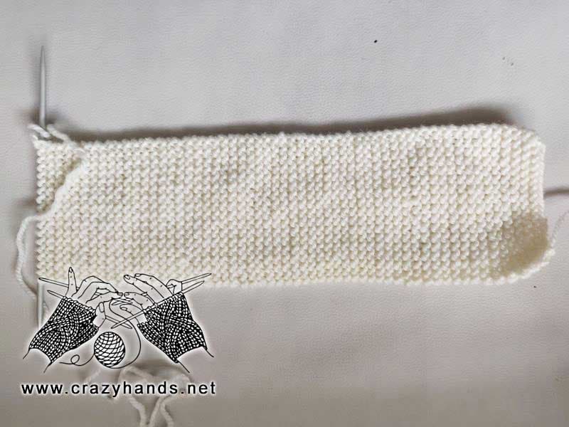 knitting main part of garter stitch ear warmer