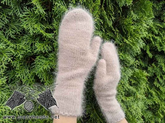 Diana Knit Mittens Free Pattern on Straight Needles · Crazy Hands