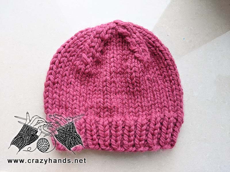 violet chunky toddler knit beanie without bow