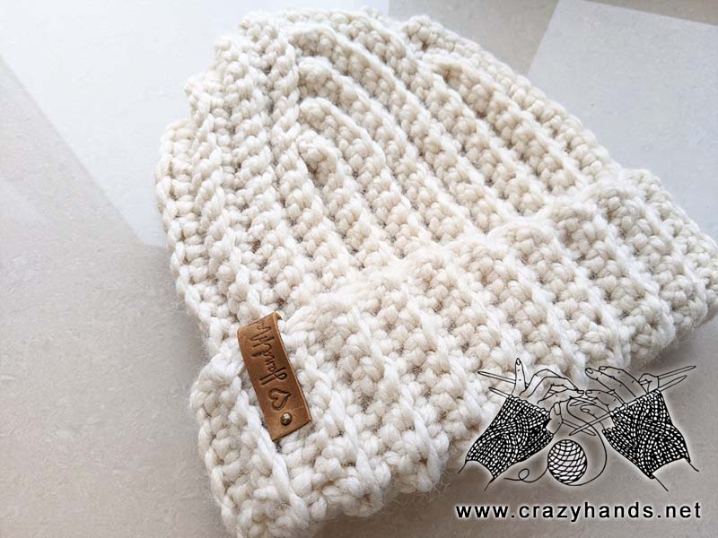 Super bulky crochet hat with folded brim
