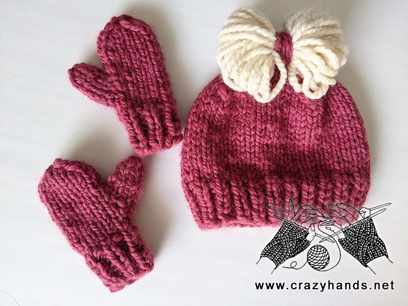 bulky knit set - mittens and hat for toddlers
