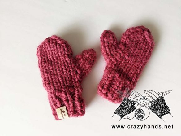 Bulky Toddler-Size Knit Mittens Free Pattern · Crazy Hands
