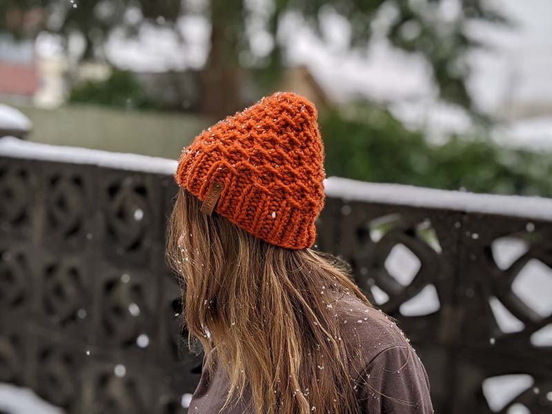 Sandstone Basket Weave Knit Hat Pattern 