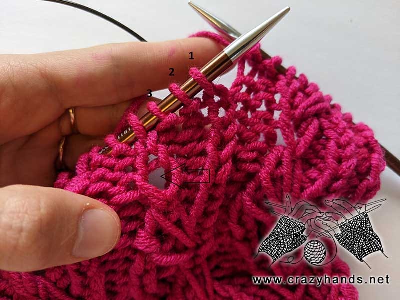 knitting bud right - step one 