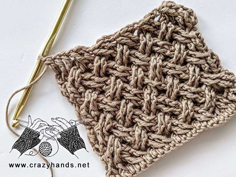 Celtic Weave Crochet Stitch Free Pattern (Made in Rows) · Crazy Hands