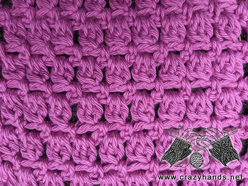 crochet cluster stitch pattern - close up view