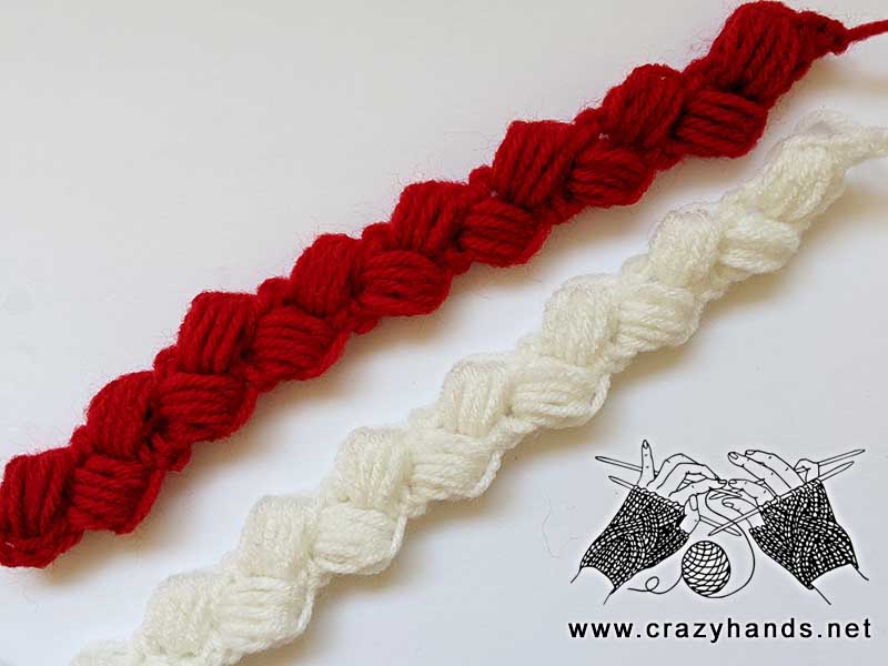 crochet cord using puff stitch