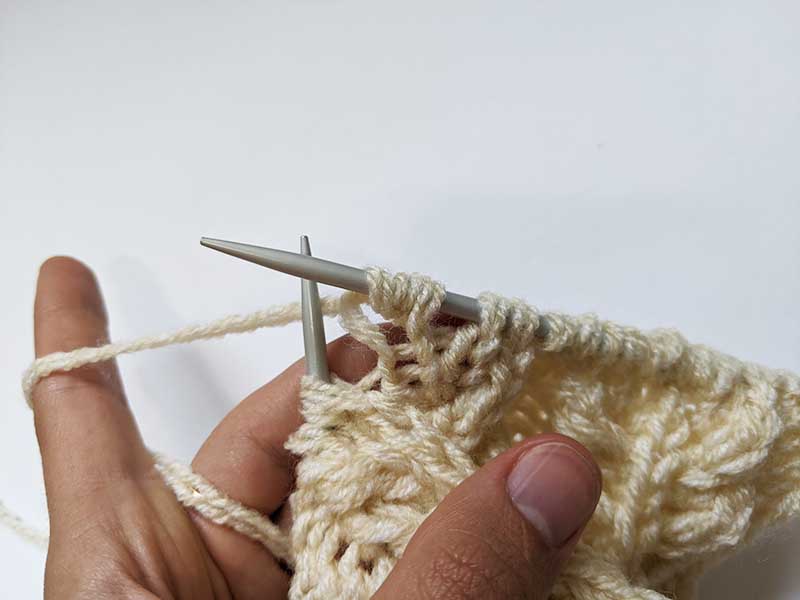 how to knit a foxglove petal - step four