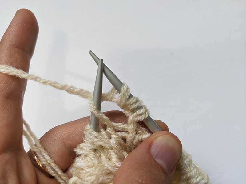 how to knit a foxglove petal - step three
