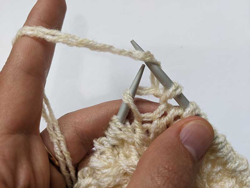 how to knit a foxglove petal - step two