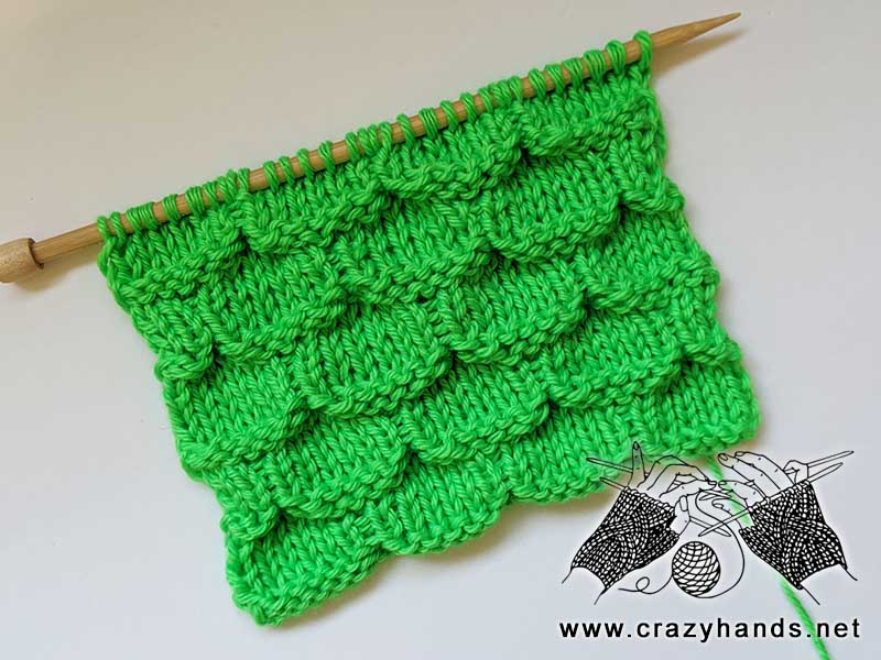 knit crocodile stitch pattern sample