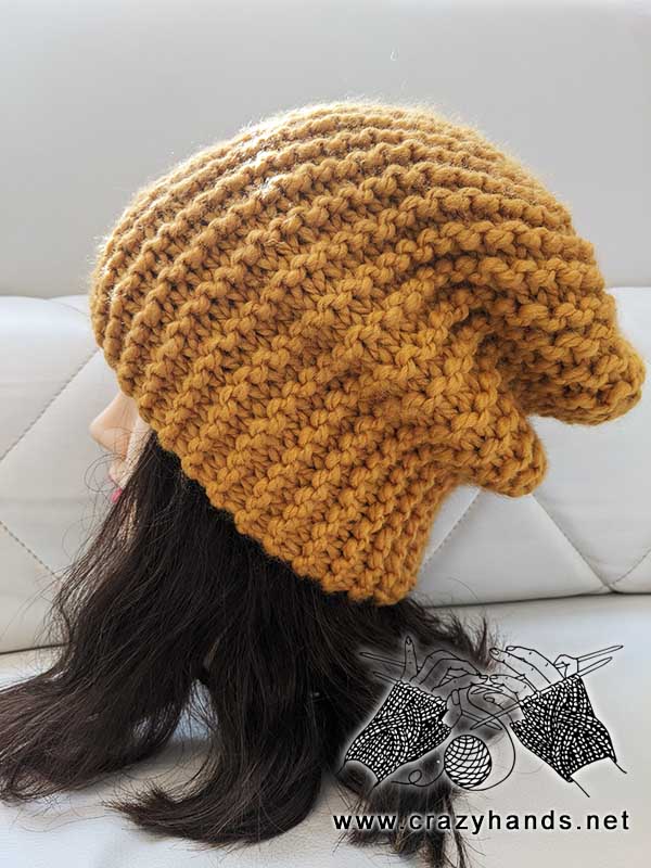 sunny slouchy knit beanie on the mannequin