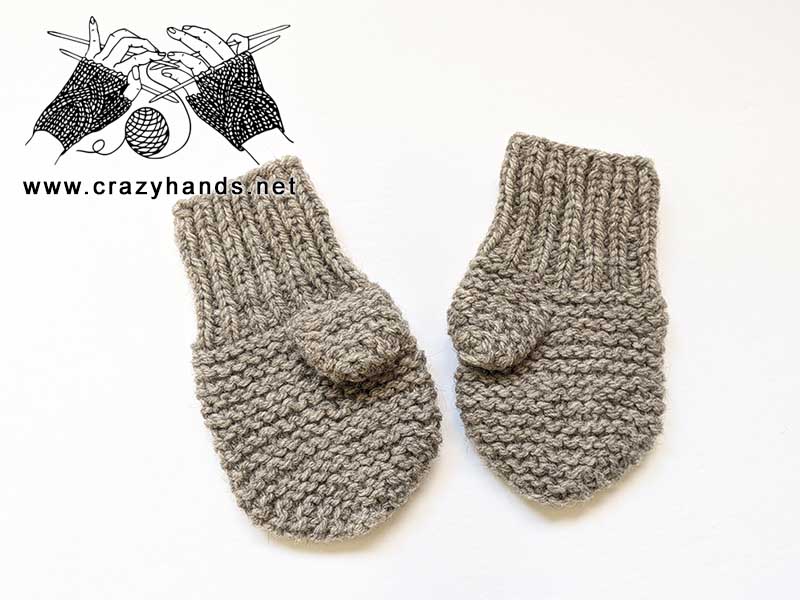 knit mittens for toddlers - size 2T-3T