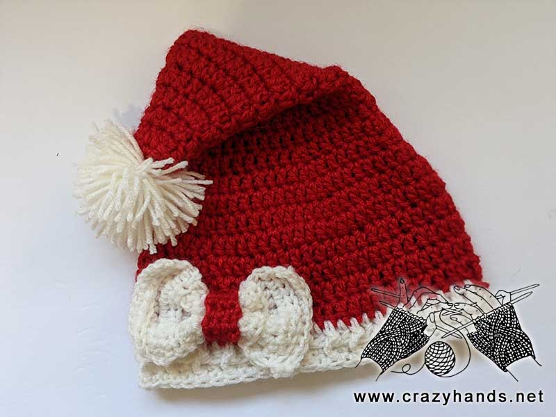 crochet baby santa hat pattern