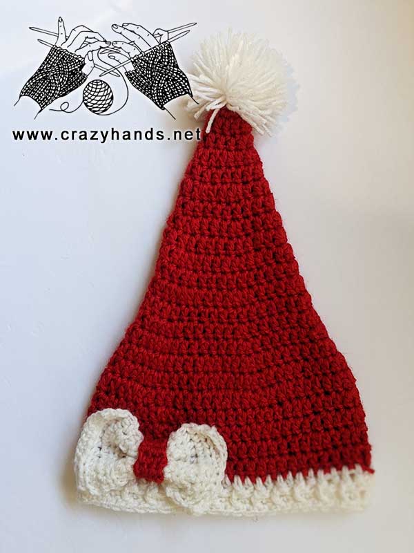 crochet baby santa hat with a bow