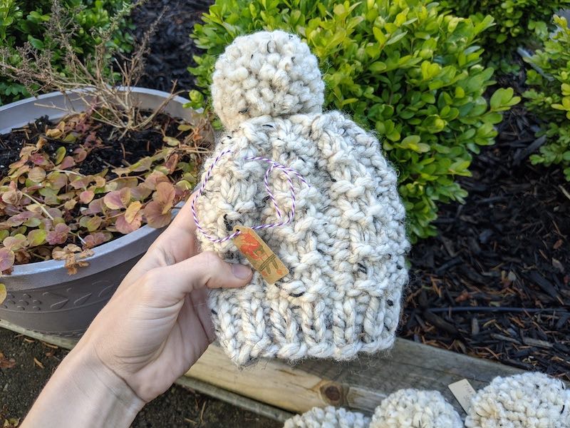 bumpy roads knit hat - baby size