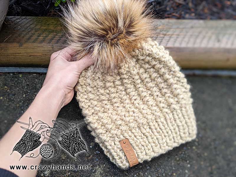 caterpillar super bulky knit hat for women