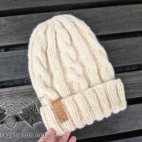 AdsFree Crème Brûlée Cable Hat Pattern (Straight Needles) · Crazy Hands