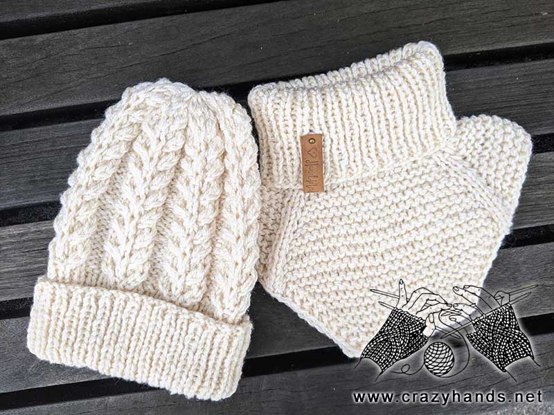 knit set - turtleneck dickey and knit hat