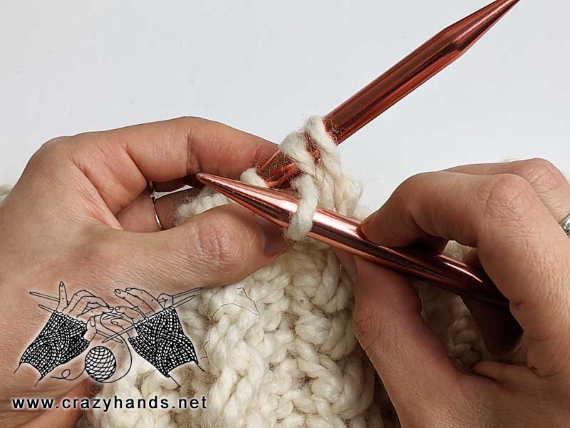 knit spikelet one stitch - step 2