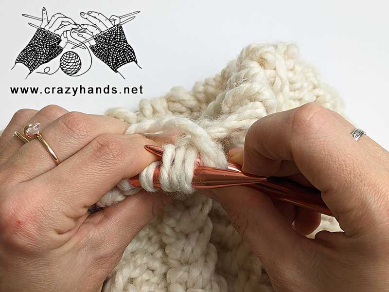 knit spikelet one stitch - step 4