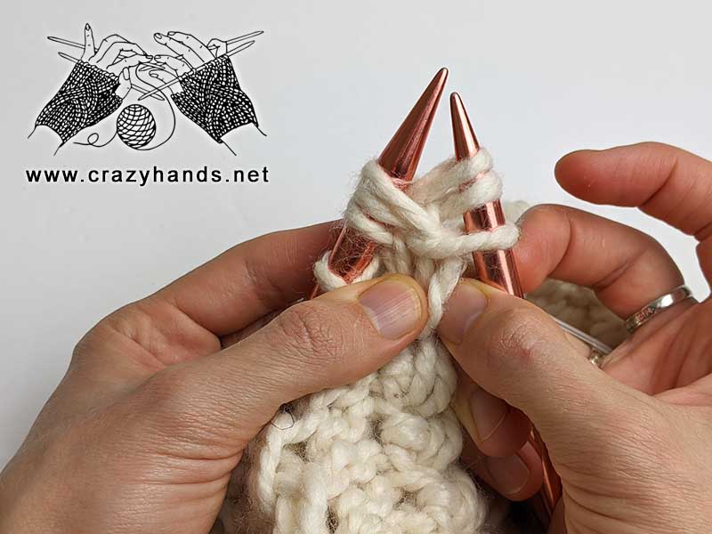 knit spikelet one stitch - step 5