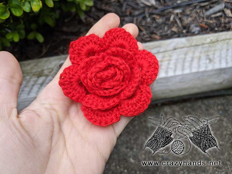 big crochet damask rose
