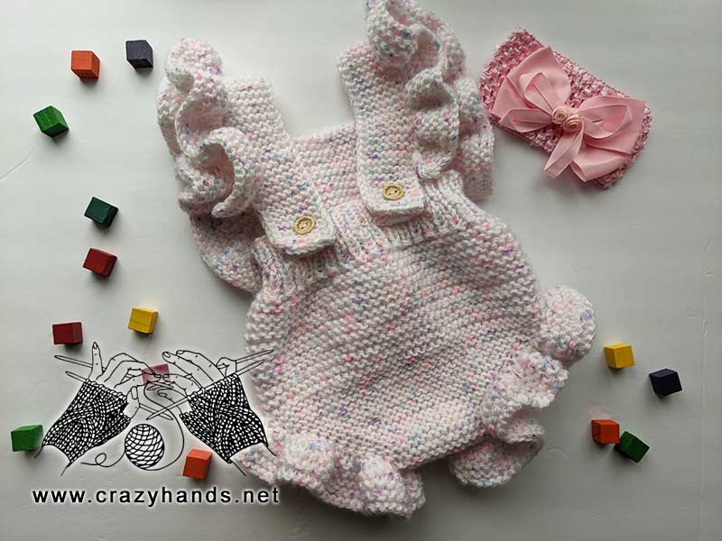 knit newborn baby onesie - backside view