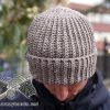 men's crochet ribbed hat pattern