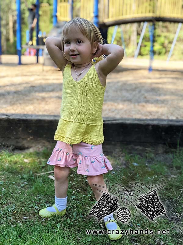 toddler girl wears knit summer top