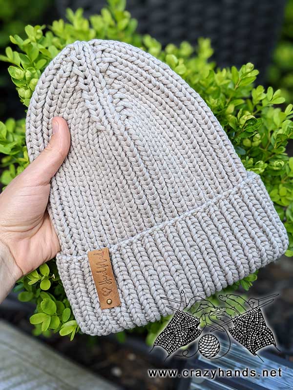 1 x 1 knit ribbed hat pattern
