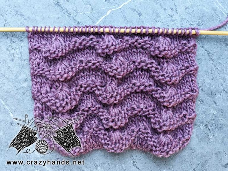 Guelder-Rose Knit Stitch Free Pattern · Crazy Hands