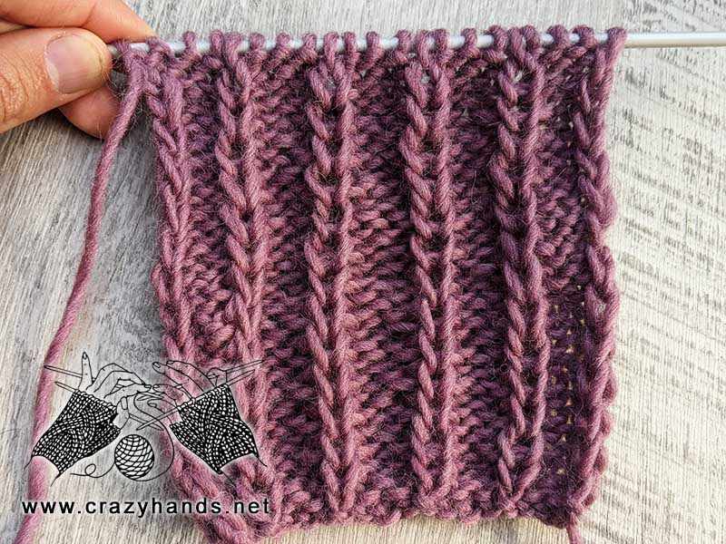 how to knit one below (k1b) stitch pattern