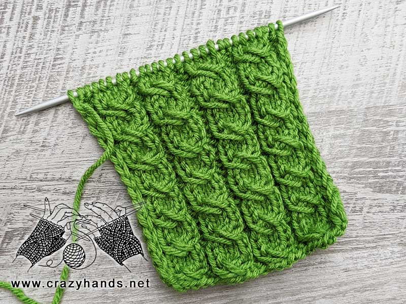 Twisted Cable Knit Rib Stitch · Crazy Hands Knitting