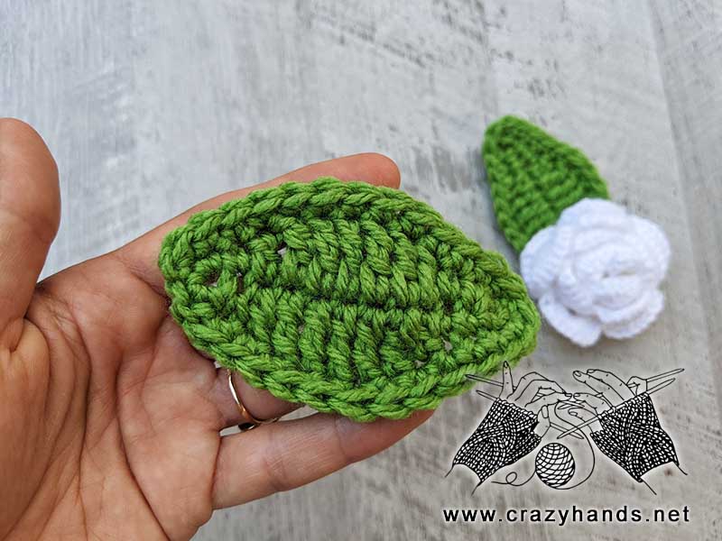 crochet elliptical leaf pattern