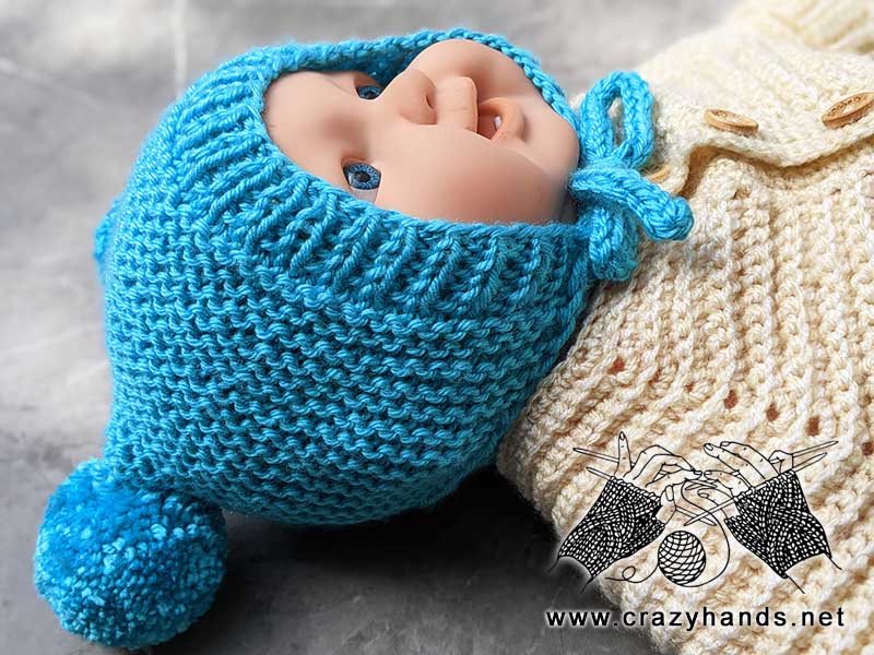bear baby knit bonner shot on a doll