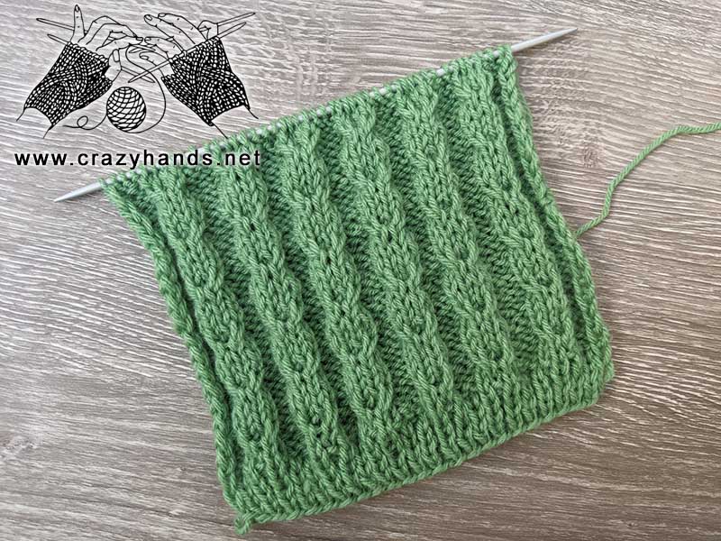 half up twisted knit stitch - cable-look pattern