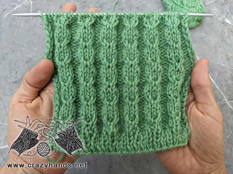 half-up twisted knit stitch pattern