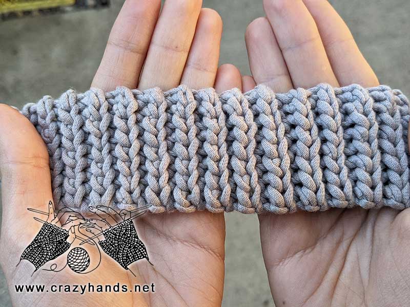 crochet yarn over slip stitch that resembles knit ribbing 