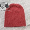 double layer knit slouchy beanie made in red color