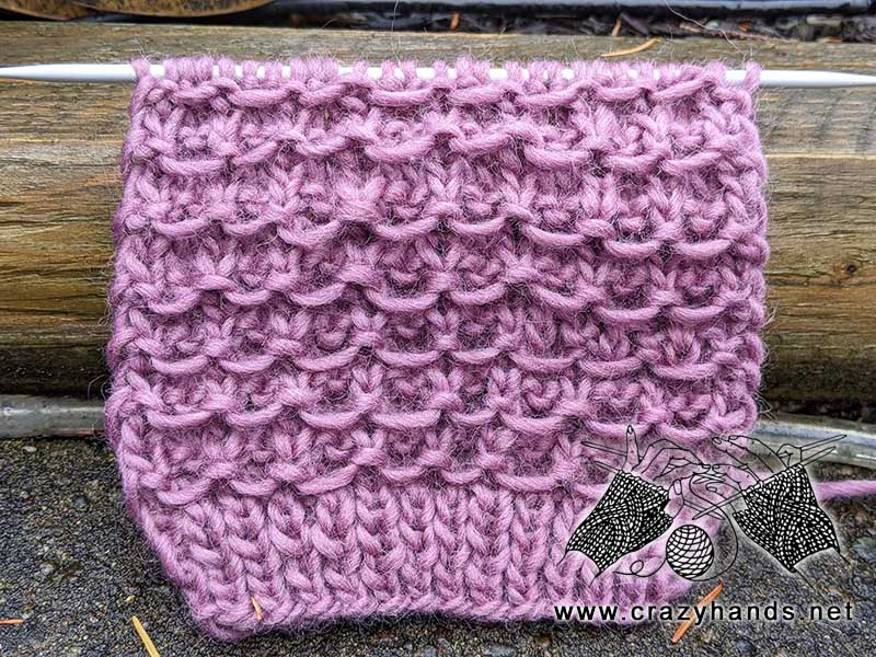 champagne knit stitch - 4 rows