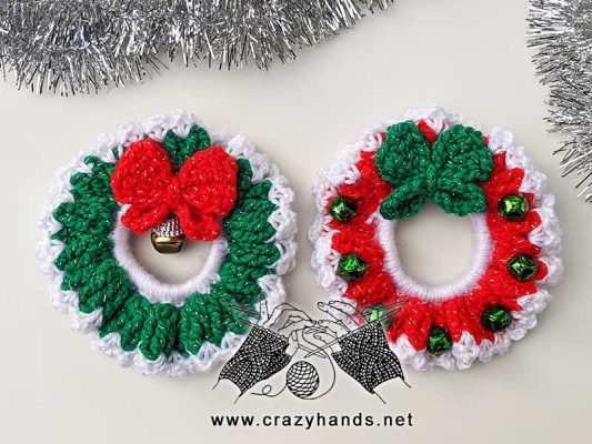 Crochet Christmas Wreath Free Pattern · Crazy Hands