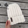 Royal Icing chunky knit hat with double brim