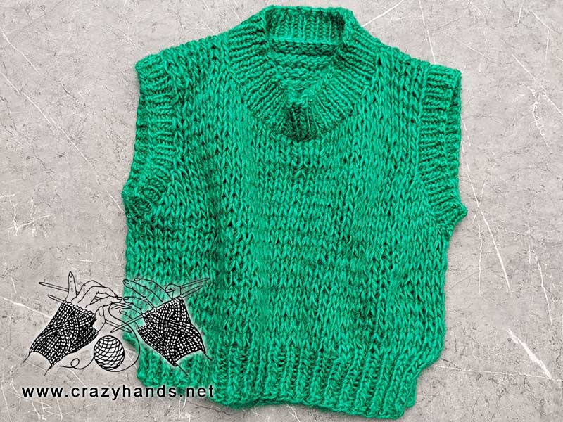 green knit vest top for women